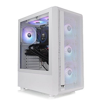 Gabinete Gamer Thermaltake S200Tg Argb Mid T. Tglass Snow C/ Fonte 650W