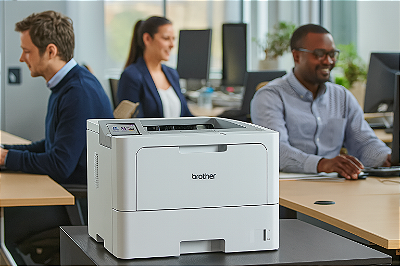 Impressora Brother HL-L6412DW Laser Mono (Wi-Fi/ USB/ Duplex/ 110V) Branca