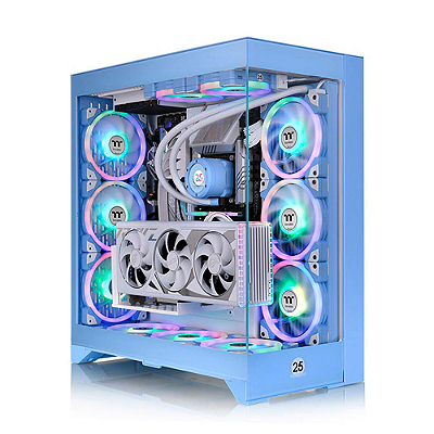 Gabinete Gamer Thermaltake View 380 Tg Argb Hydrangea Blue 4 Fans 120Mm - Ca-1Z2-00Mfwn-00