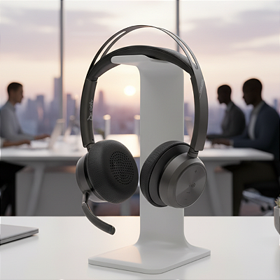 Headset HP Poly Voyager Focus 2 USB-A/C com Base para Microsoft Teams - 9T9J6AA#AC3