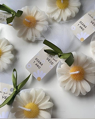 Lembrancinha Personalizada "MARGARIDA" - Mini Velas aromáticas (10 unidades)