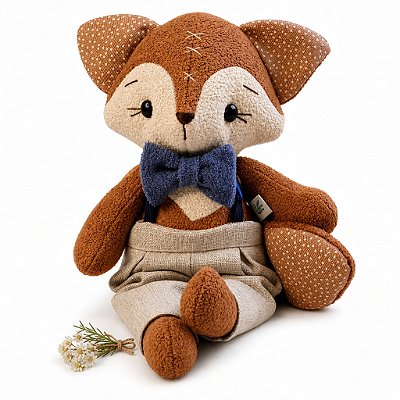 Raposa Boneco de Tecido Artesanal Poá