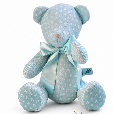 Urso de Tecido Azul Celeste Claro