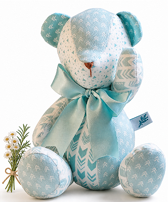 Urso de Tecido Azul Celeste