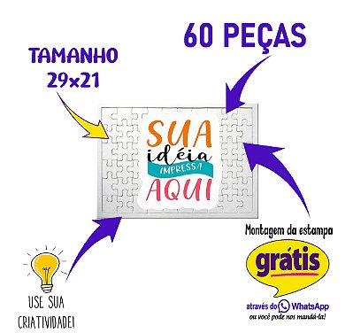 Quebra Cabeça Com Sua Estampa Personalizada