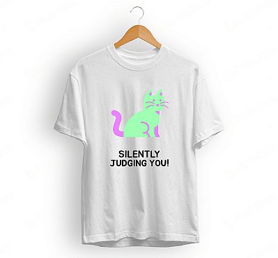 Camisa Gato Silenciosamente Julgando Você