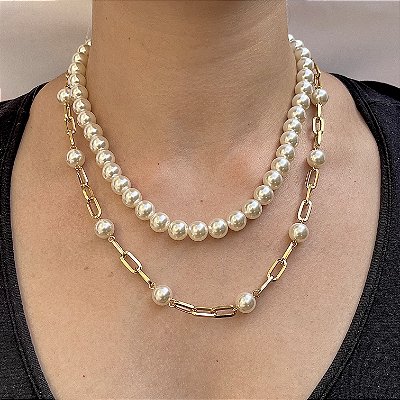 Colar Mix de pérolas