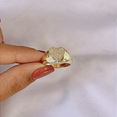 Anel Coração Radiante