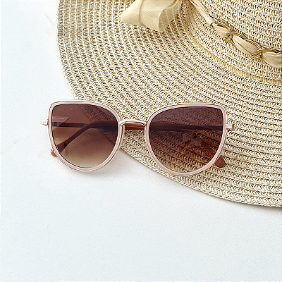 Óculos degradê gatinho rosê