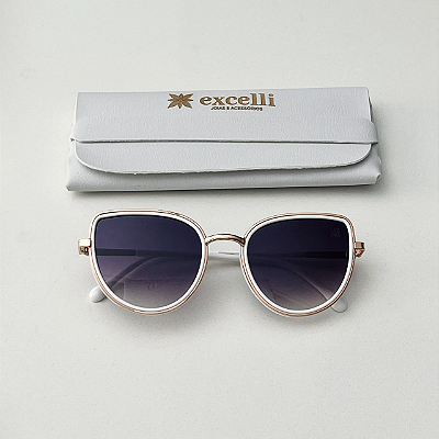 Óculos gatinho degradê - branco