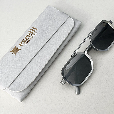 Óculos aviador premium - prata espelhado