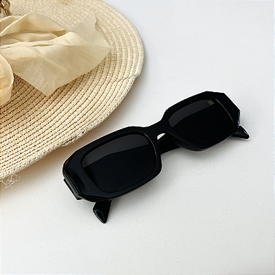 Óculos retangular diamond - preto