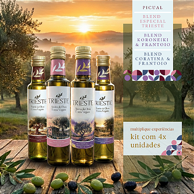Kit com 4x Azeites Trieste