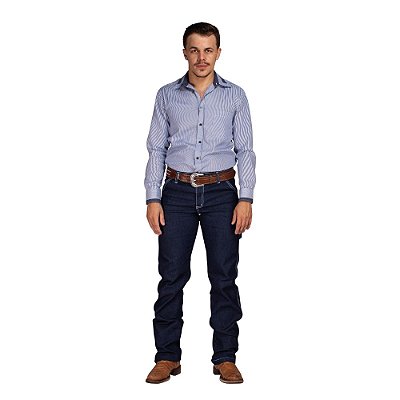 Calça Jeans Masculina Carpinteira Detalhe Costura Country