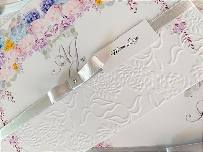 Convites de casamento com relevo seco