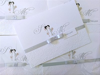 Convites de casamento com relevo seco