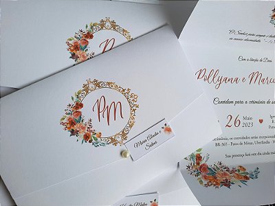 Convites de casamento com relevo seco