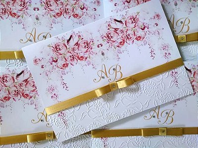 Convites de casamento com relevo seco