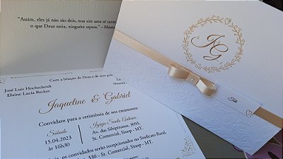 Convites de casamento com relevo seco