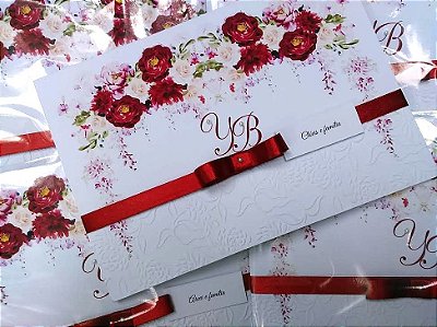 Convites de casamento com relevo seco