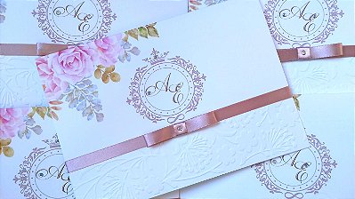 Convites de casamento com relevo seco