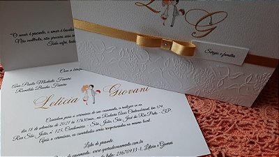 Convites de casamento com relevo seco