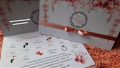 Convites de casamento com relevo seco