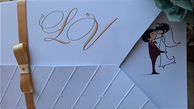 Convites de casamento com barrado em relevo