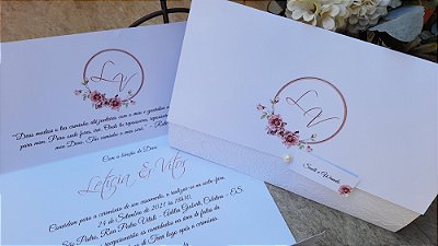 Convites de casamento com barrado em relevo