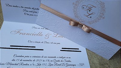 Convites de casamento com relevo seco