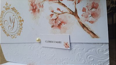 Convites de casamento com relevo seco