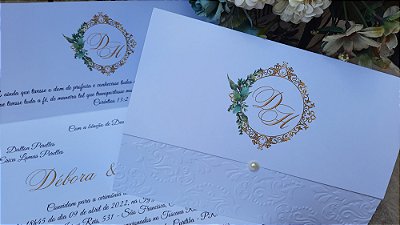 Convites de casamento com relevo seco