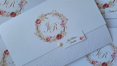 Convites de casamento com relevo seco