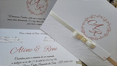 Convites de casamento com relevo seco