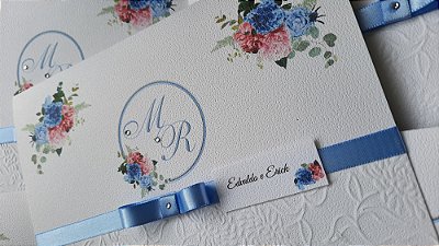 Convites de casamento com relevo seco