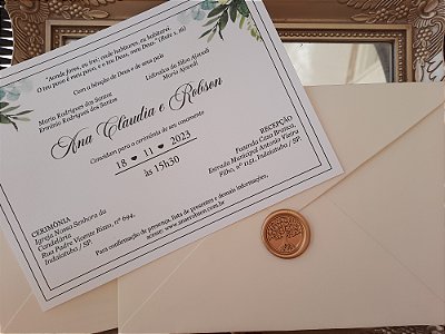 Convites de casamento com lacre
