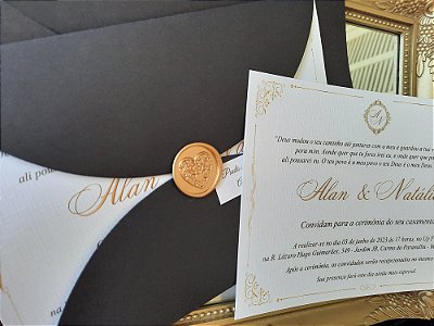 Convites de casamento com lacre