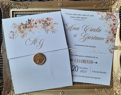 Convites de casamento com lacre