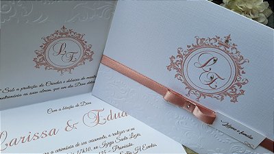 Convites de casamento com relevo seco
