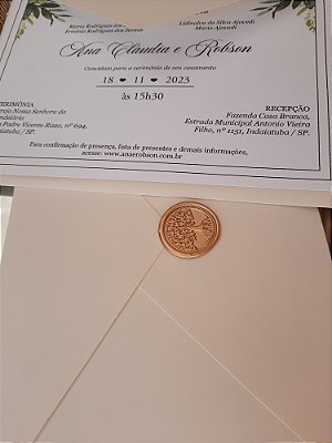 Convites de casamento com envelope