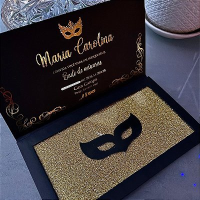 Convite de 15 Anos Baile de Máscaras