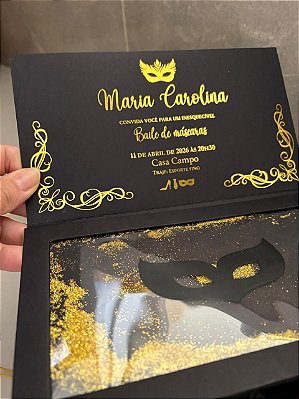 Convite de 15 Anos Baile de Máscaras