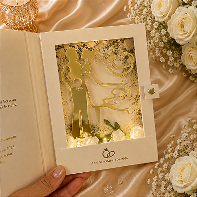 Convite de casamento com led