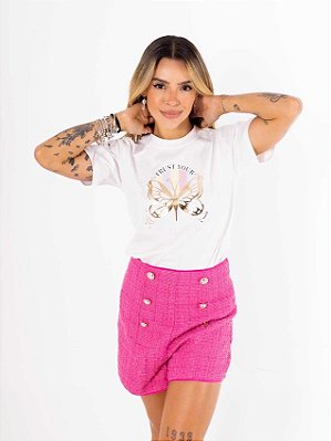 Tshirt Trust Your Borboleta Aplicação Foil
