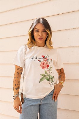 Tshirt Rosas No Rain No Flowers