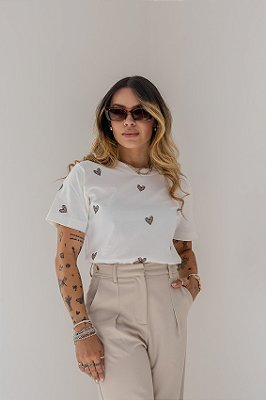 Tshirt Corações Animal Print