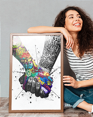 Quadro Decorativo Mãos Street Love