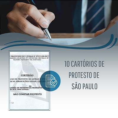 CERTIDÃO - 10 CARTÓRIOS DE PROTESTO DE SÃO PAULO