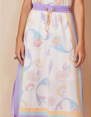 Saia Evasê Plano Estampa Exclusiva Titanium Jeans  - Personalize