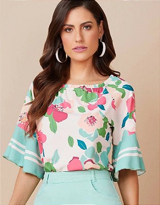 Blusa Estampa Exclusiva Com Mangas ¾ Titanium Jeans #